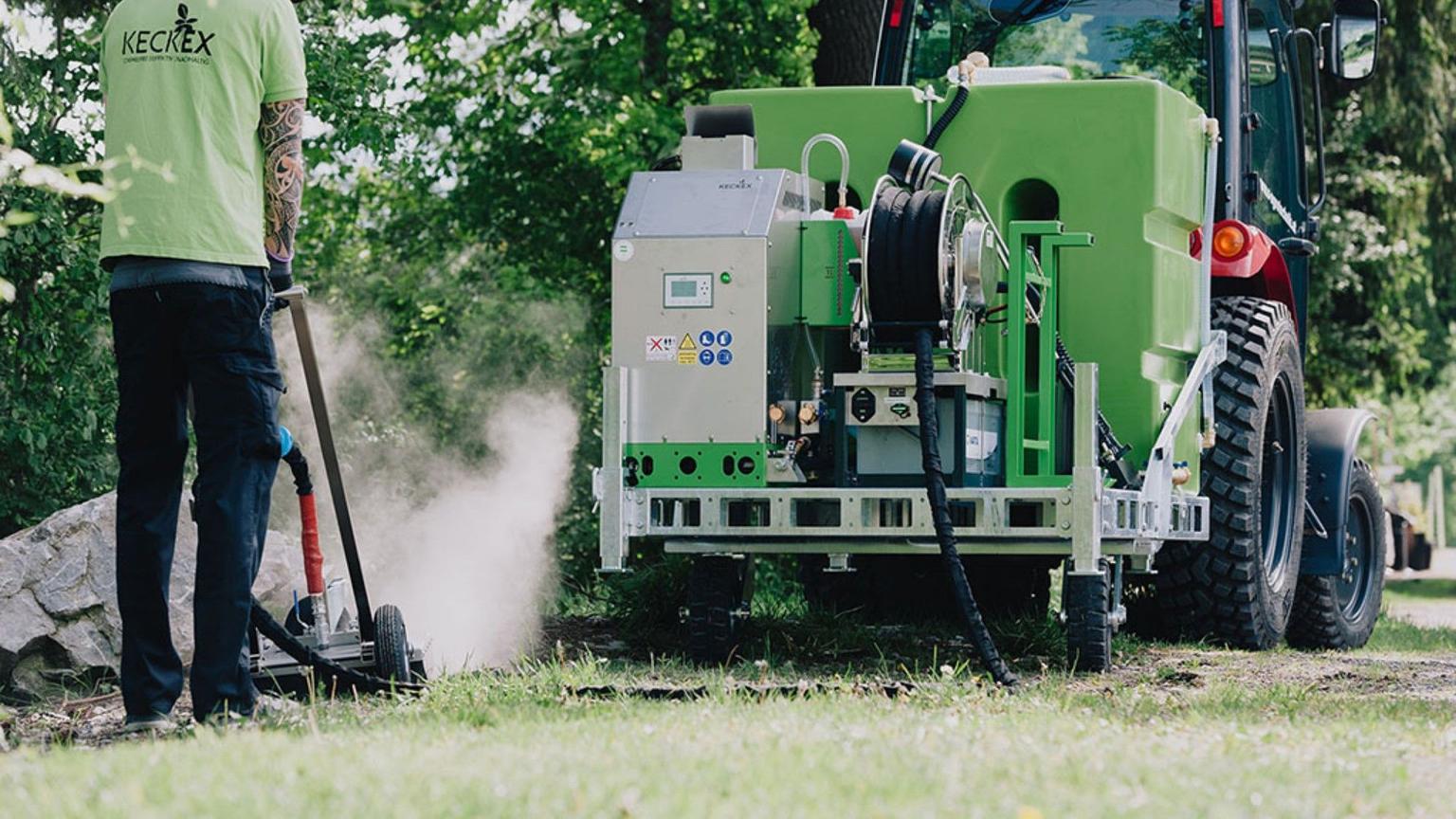 Keckex ontwikkelt duurzame onkruidbestrijdingsunits op basis van stoom en heet water